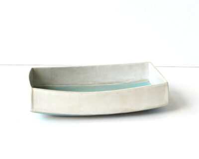 Rectangle Zen Bowl - Turquoise + Satin White