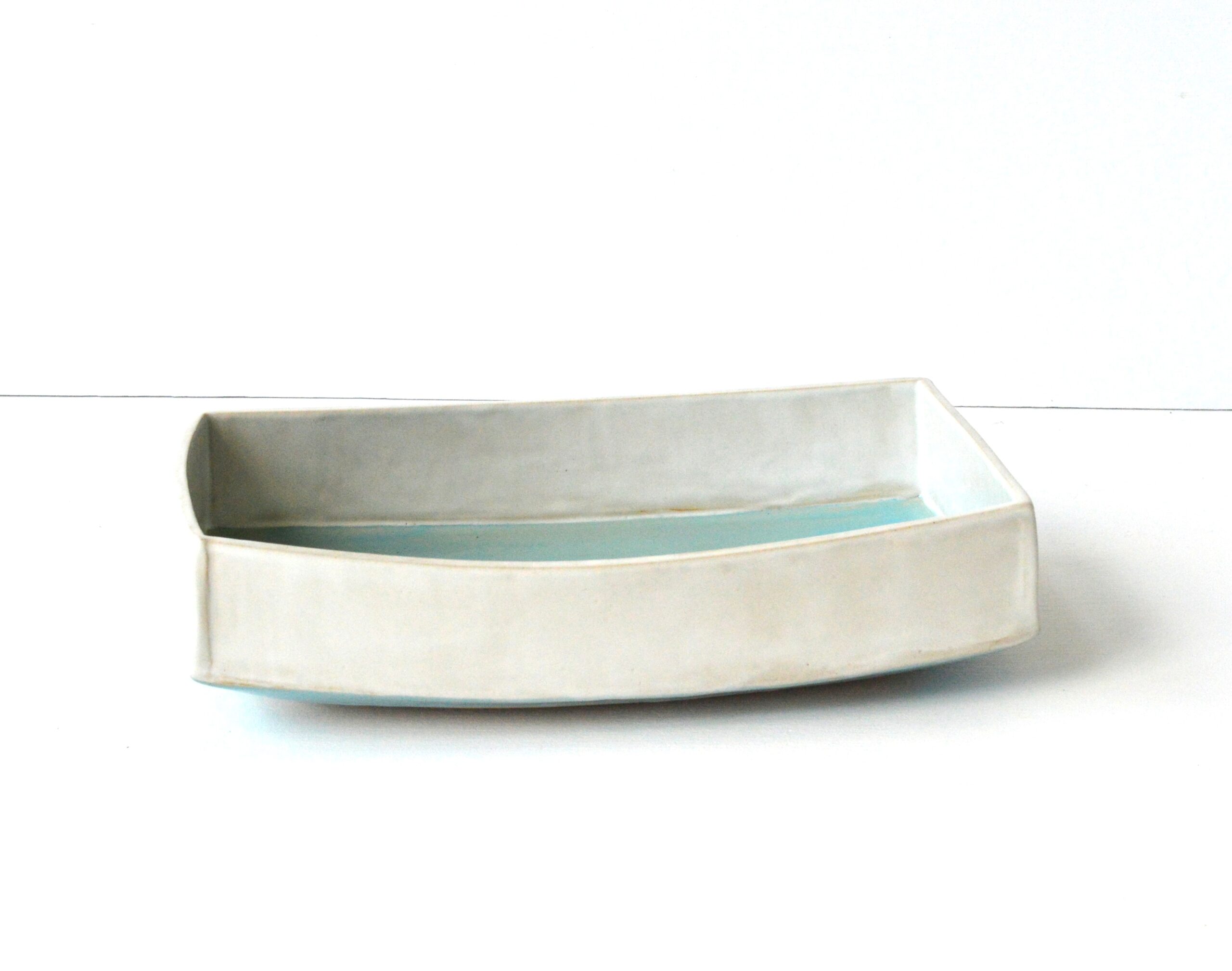 Rectangle Zen Bowl - Turquoise + Satin White