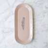 Small Oblong Ceramic Platter - Pink -Feather