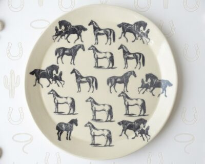 Stoneware Serving Platter - Horses
