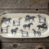 Small Oblong Ceramic Platter - Horses